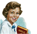 093 Woman Smiling Holding Bible